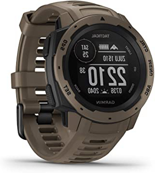Garmin Instinct Tactical - Reloj con GPS para actividades al aire libre (resistencia frente a golpes y agua, carcasa de polímero reforzado) Marrón Pardo