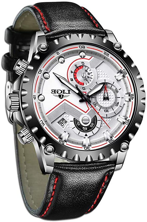 LIGE Relojes Hombres Cronógrafo Impermeable