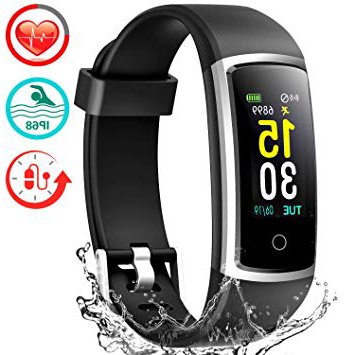 FITFORT Pulsera de Actividad Reloj Inteligente para Hombre y Mujer, IP68 Impermeable Reloj Deportivo con Rtmo Cardíaco, Presión Sanguínea, Sueño Monitor, Contador y Calorías para Android y iOS
