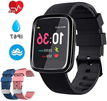 Smartwatch Reloj Inteligente Deportivo Pulsera Actividad Inteligente IP67 Duración Batería 10-15 días 1.3'' a Color Cronómetro Podómetro Monitor de Calorías y Sueño SMS SNS para iOS y Android