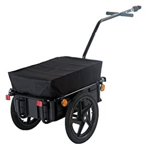 HOMCOM Remolque de Bicicleta para Carga 40kg Equipaje Reflectores y Asas Negro