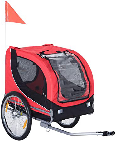 PawHut Remolque Bicicleta Perros Mascota