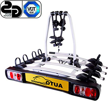 Auto Companion - Soporte para bola de remolque con plataforma trasera para 4 bicicletas