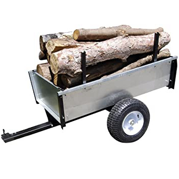 Turfmaster Remolque basculante en acero galvanizado especial madera - Capacidad máxima 450 kg