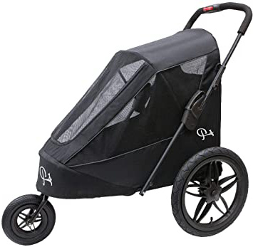 Petique Breeze Remolque Basculador De Gran Tamaño | Pliega Fácil con Una Mano Aire | Cubierta De Lluvia Inca | Inflador De Ruedas| Adaptador para La Bicicleta, Negro
