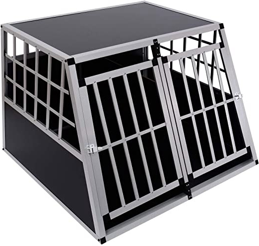 Jaula De Transporte para Perros De Aluminio con Tabique Hermetico Extraible XXL