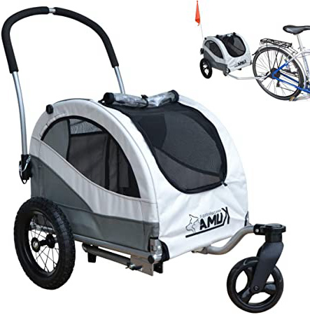 Papilioshop Kuma Remolque de Bicicleta y Carrito para Perro pequeño Mascotas (Gris)
