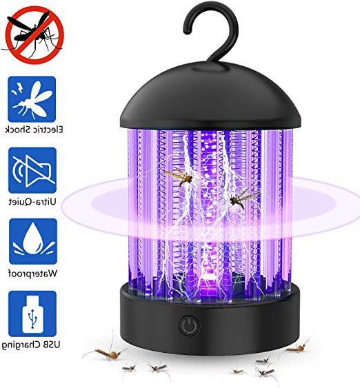Mosquito Killer Lámpara USB, No Tóxico Silencioso Lámpara Repelente de Insectos Trampa de Control de plagas Eléctrica a prueba de agua, Bug Zapper Linterna portátil para Interiores y Exteriores