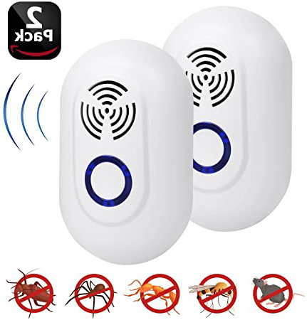 ADORIC Repelente Ultrasónico Mosquitos 2020 Control de Plagas para Las Moscas, Cucarachas, Arañas, Hormigas, Ratas y Ratones, Insectos Antimosquitos Eléctrico Extra Fuerte para Interiores (2 Packs)
