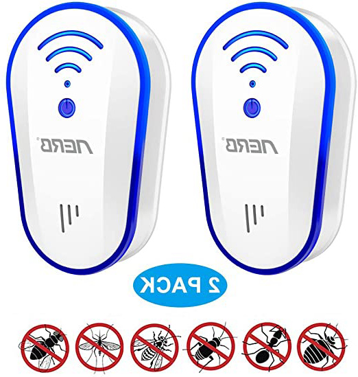 Aerb Repelente Ultrasónico Mosquitos Insectos para Moscas Mosquitos Ratones Arañas, 100% Inofensivo para Mascotas y Humanos-2 Packs