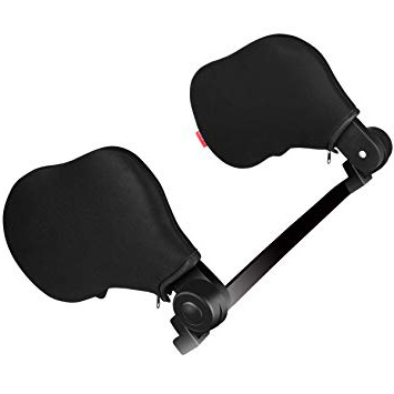 Echoice Almohada de Cuello de Coche, Ajustable Reposacabezas Coche Auto Cojín de Nylon Elástico Alto Ambos Lados Auto Asiento Reposacabezas de Viaje para Adultos y Niños - Negro