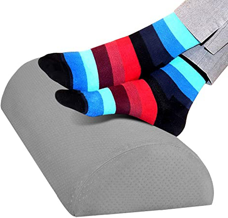 Reposapiés Debajo del Escritorio, Esponja de Alta Densidad Cojín ergonómico del reposapiés, Almohada para los pies para Mejorar la Postura y aliviar el estrés en la Oficina y el hogar (Gris)