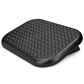 Navaris reposapiés de Oficina - Soporte para pies con Altura Ajustable - Apoya pies ergonómico y Ajustable con Efecto Masaje - Base Regulable Negra