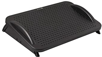 NGS Footstool Reposapiés Ergonómico Altura Ajustable 30º Oficina y casa 3 posiciones de inclinación Superficie antideslizante Negro Eleva pies y piernas para Aliviar la Presión en la Zona Lumbar