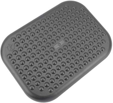 PrimeMatik - Reposapiés con Plataforma Ajustable de plástico Negro 448 x 335 mm