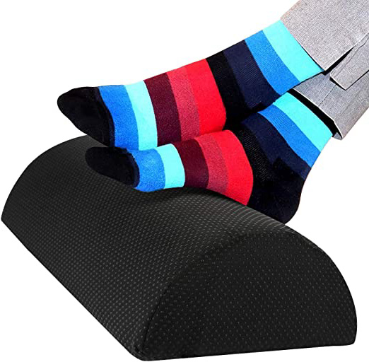 Guiffly Reposapiés Debajo del Escritorio, Esponja de Alta Densidad Cojín ergonómico del reposapiés, Almohada para los pies para Mejorar la Postura y aliviar el estrés en la Oficina y el hogar (Negro)