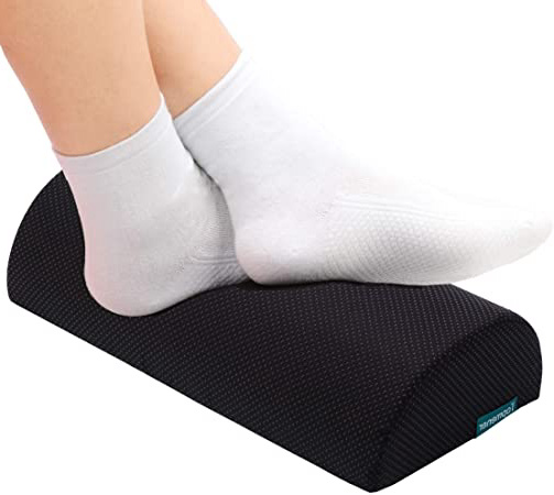 Topmener Reposapiés Debajo del Escritorio, Cojín Ergonómico del Reposapiés con Espuma de Alta Densidad para un Asiento Cómodo: Mejora la Postura, el Dolor en las Piernas y las Rodillas