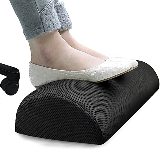 Reposapiés para debajo del escritorio, ergonómico perfectamente angulado, suave y elástico antideslizante, cojín de espuma de memoria, alivia la rodilla, piernas y pies, para oficina, hogar y viaje