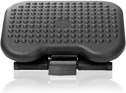 Reposapiés ergonómico negro para debajo del escritorio, ángulo ajustable y 3 posiciones de altura diferentes, 46 x 33,7 cm, ideal para casa y el trabajo