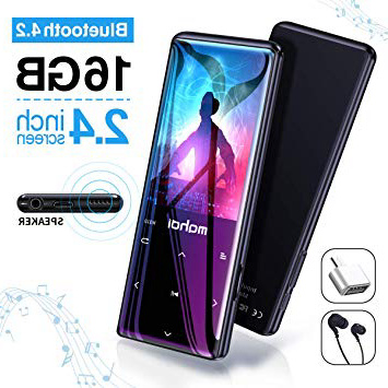 MYMAHDI Reproductor de MP3 Bluetooth 4.2, botones táctiles con pantalla de 2.4 pulgadas, reproductor de audio digital portátil sin pérdida de 16 GB con radio FM, grabadora de voz, soporta hasta 128 GB