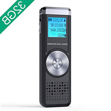 32GB Grabadora de Voz Digital, ADOKEY Grabadora Audio con Reproductor de MP3, Portatil Grabadora Sonido Grabadora Estereo Grabadora para Reuniones, Musica Micrófono Incorporado, Baterías Recargables