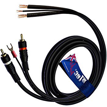 Cable para reproductor de audio y grabador, con toma de tierra para detener el zumbido de fondo, de la marca 1STec® 1.5 Metros RCA + Earth to Bare Ends