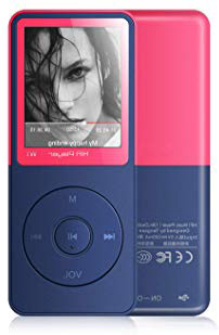 Vorstik Reproductor de MP3, Reproductor de Música HiFi Lossless Sound, Reproductor de Audio Digital de 1,8 Pulgada, hasta 100 Horas de Reproducción, Tarjeta de 128GB TF Ampliable.