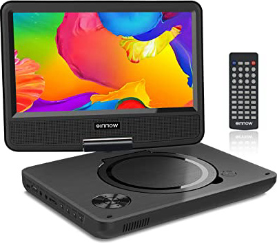 WONNIE 11” Reproductor de DVD Portátil para Niños en Viaje con 4 Horas Batería Recargable Compatible con Tarjeta SD y USB, Reproducción Directa de RMVB/AVI / MP3 / JPEG