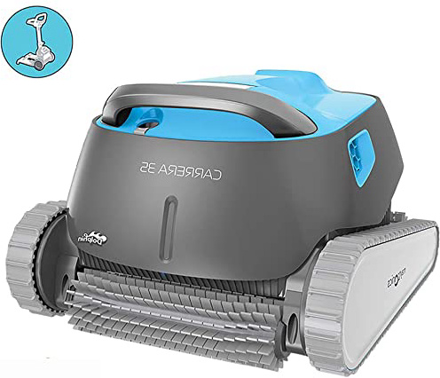 Dolphin Carrera 35 - Robot limpiafondos para Piscinas (Fondo, Paredes y línea de flotación) Sistéma Cleverclean. Incluye Carro de Transporte