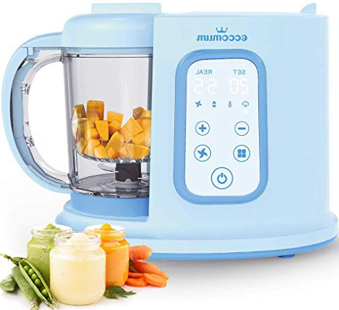 Robot de cocina Eccomum Cocina al Vapor Procesador de Alimentos para Bebés Multifunción, vaporera y batidora, LCD, Apagado Automático, para cocinar al vapor, descongela y calienta