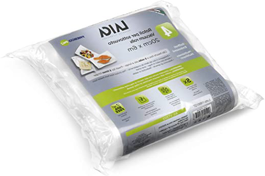 4 rollos de 20 x 600 de plástico gofrado para hacer bolsas de envasado al vacío Laica VT3513 especiales para la conservación de alimentos, libre de BPA