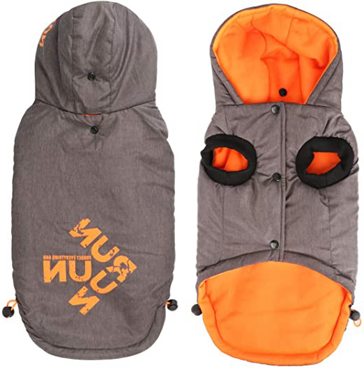 Idepet Abrigo Impermeable para Perros, Chaqueta cálida de Invierno para Mascotas, Chaleco, Algodón para Exteriores, Sudadera con Capucha para Perros, Ropa para Perros pequeños, medianos, Gatos (XL)
