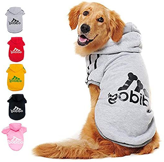 Ducomi Adidog - Sudadera con Capucha para Perros en Algodón Suave - Costuras Resistentes - Disponibles de XS a 8XL - Se envía Desde España (XS, Gris)