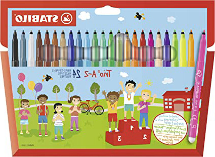 Rotulador escolar STABILO Trio AZ - Estuche de 24 colores