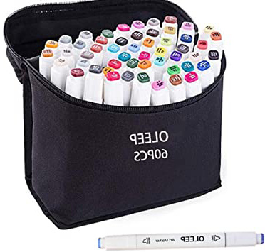 OLEEP 60 Colores Rotulador permanente de graffiti con doble punta, para dibujar bocetos de arte, pintar, colorear y subrayar