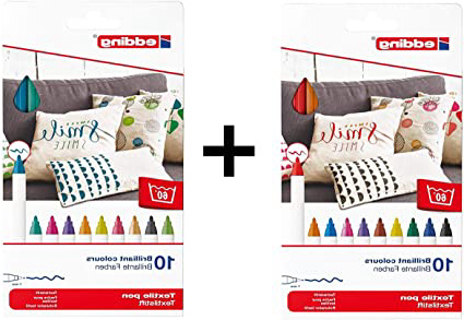 Edding 4600 - Rotulador para ropa (punta redonda, 1 mm, 20 colores, 1 mm)