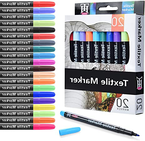 Siumir Rotuladores de Tela Permanentes 20 Colores Rotuladores Textil