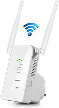 Aigital Repetidor de WiFi Router, 300Mbps Enrutador Inalámbrico Extensor de Red WiFi Ap Amplificador Wireless Repeater Booster Wireless-N 2.4GHz Modem con Antena 2x3dBi (WPS