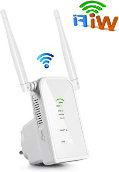 Aigital WiFi Repetidor Router, 300Mbps Enrutador Inalámbrico Extensor de Red WiFi Ap Amplificador Wireless Repeater Booster Wireless-N 2.4GHz Universal EU Enchufe (WPS)