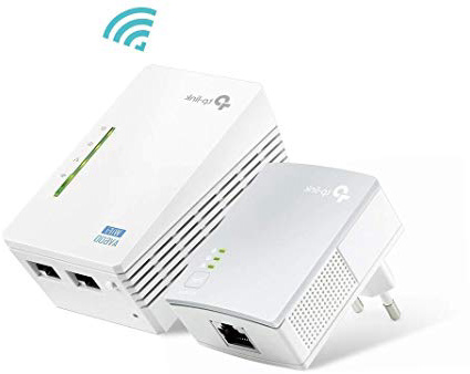 TP-Link TL-WPA4220 KIT - 2 Adaptadores de Comunicación por Línea Eléctrica (WiFi AV 600 Mbps, PLC con WiFi, Extensor, Repetidores de Red, Amplificador y Cobertura Internet, 3 Puertos, Cable Ethernet)