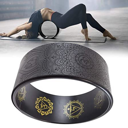 Rueda de yoga: la rueda de apoyo de yoga Dharma más fuerte y cómoda para posturas de yoga para estirar, aumentar la flexibilidad y mejorar las curvas traseras, círculo de yoga de 13 x 5 pulgadas