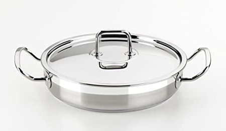 BRA Profesional - Rustidera con Tapa, 30 cm, Acero Inoxidable 18/10