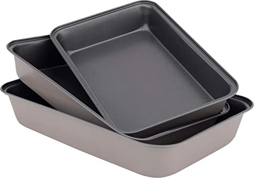 Space Home - Rustidera de Horno - Lasagnera - Recubrimiento Antiadherente - Set de 3
