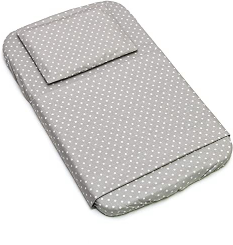 FlyIdeas Juego 3 Pza Sabanas Minicuna Colecho Next2Me 50x83cm | 1 Sabana Bajera, 1 Sabana Encimera y 1 Funda de Almohada | Compatible Next2Me Ibaby Kinderkraft | 100% Algodon Organico Cert OEKO-TEX