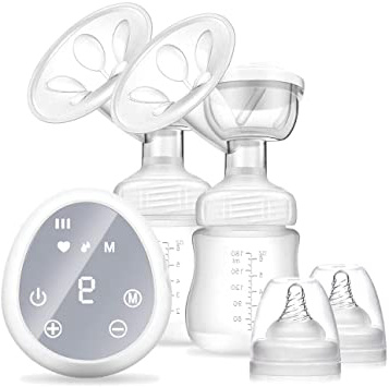 TOPERSUN Sacaleches Eléctrico Recargable Extractor de Leche Eléctrico Silencioso Colector de Leche Materna 3 Modos y 9 Niveles pantalla táctil LCD para Succión de Leche Materna y Masaje de Senos