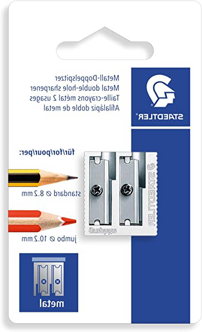 Staedtler 510 20 BKDST Afilalápiz Doble de Acero Inoxidable, Blíster con 1 Sacapuntas de Metal