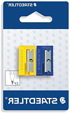 STAEDTLER 510 50 BK2 - Afilalápices de plástico. Pack con 2 sacapuntas de colores.