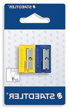 STAEDTLER 510 50 BK2 - Afilalápices de plástico. Pack con 2 sacapuntas de colores.