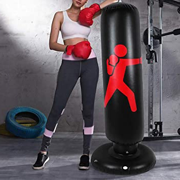 WingFly Saco de Boxeo, Boxeo Inflable autoportante Aptitud Objetivo Bolso del Soporte de la Torre, Perforación Kick Formación Tumbler Bop Bolsa para Aliviar la Presión