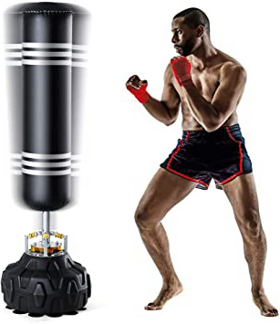 Fnova - Saco de boxeo de pie para adultos y niños, para artes marciales mixtas, boxeo y entrenamiento de patadas con base de ventosa, 170 cm